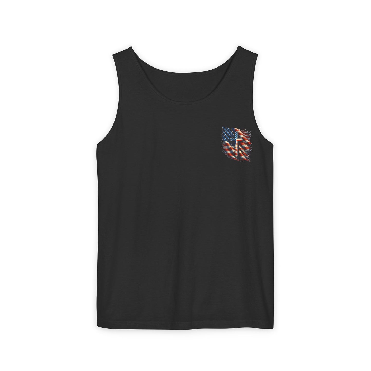Unisex Garment-Dyed Tank Top "GOD BLESS AMERICA"