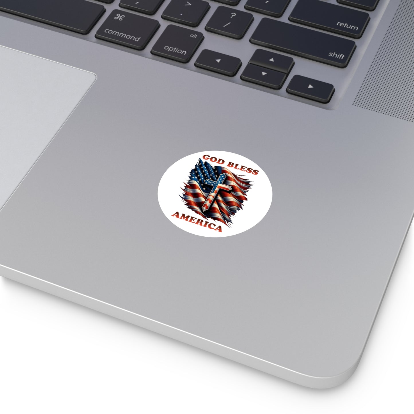 Round Vinyl Stickers "GOD BLESS AMERICA"