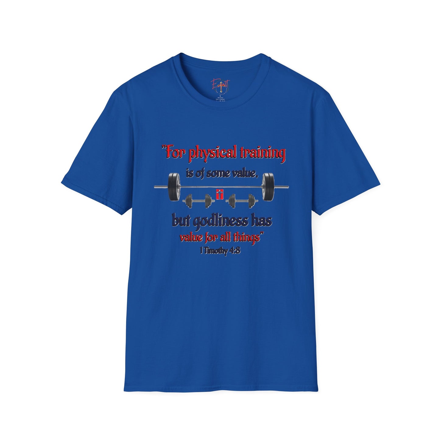 Christian Verse Softstyle T-Shirt - 1 Timothy 4:8