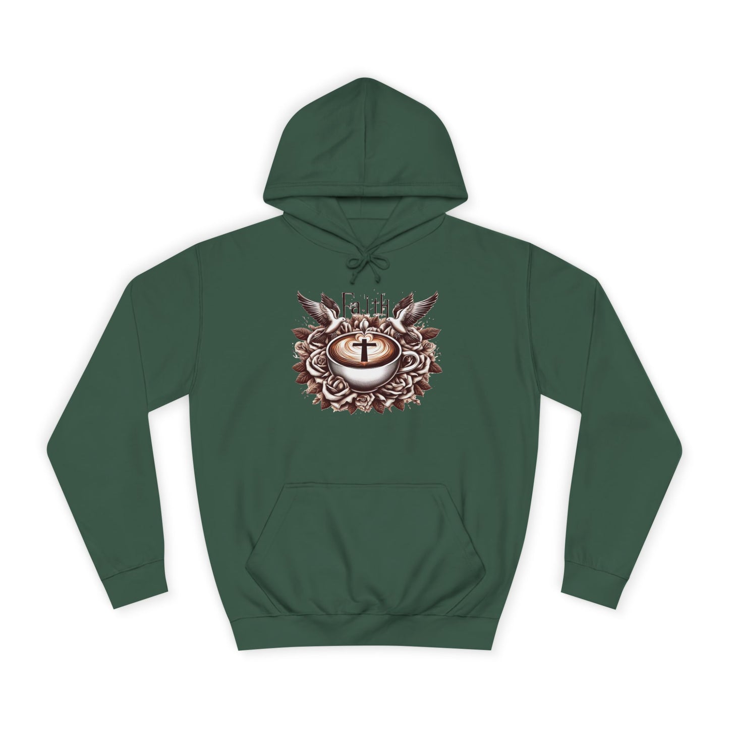 Unisex College Hoodie "Faith and Coffee"