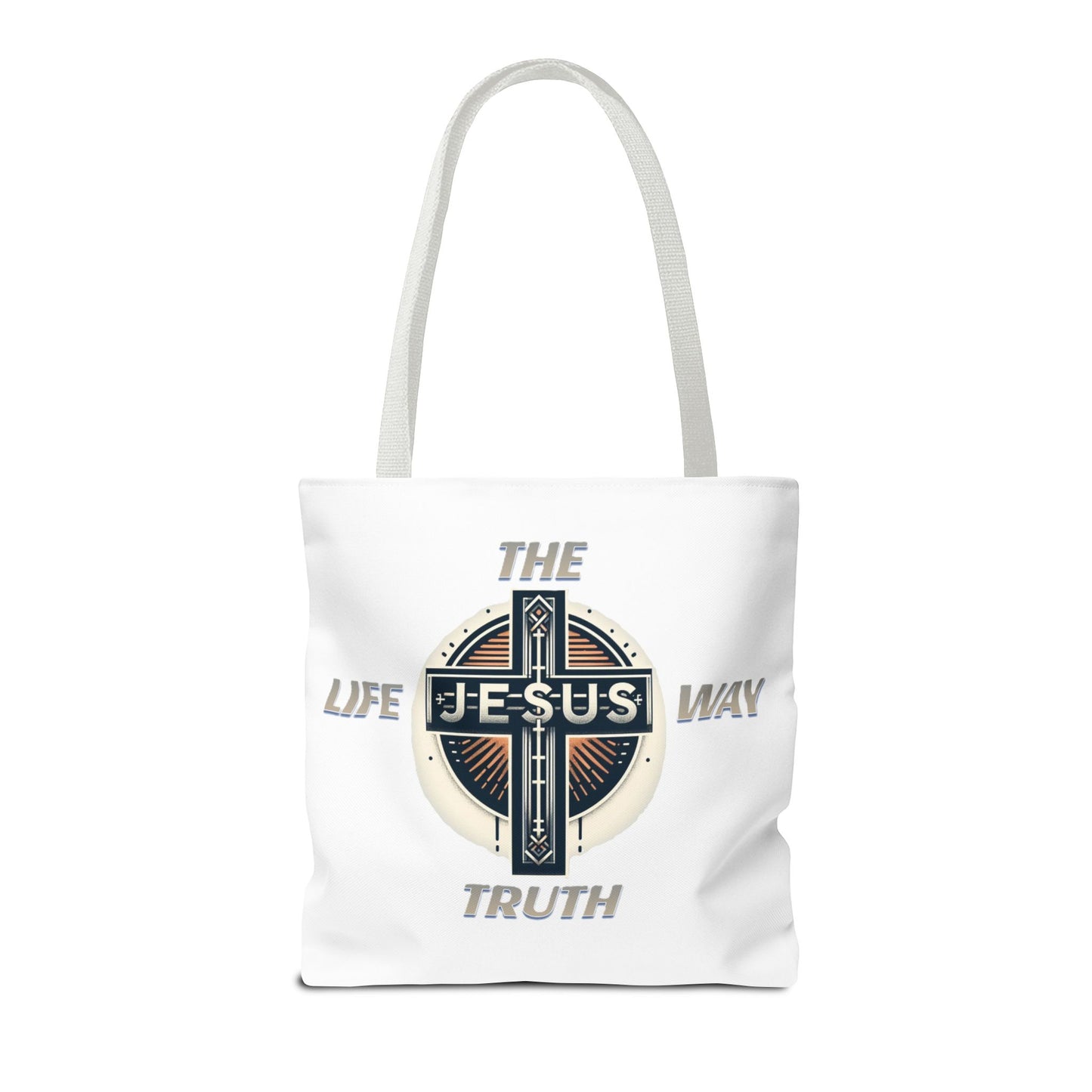 Tote Bag (AOP)"JESUS IS THE WAY TRUTH LIFE"