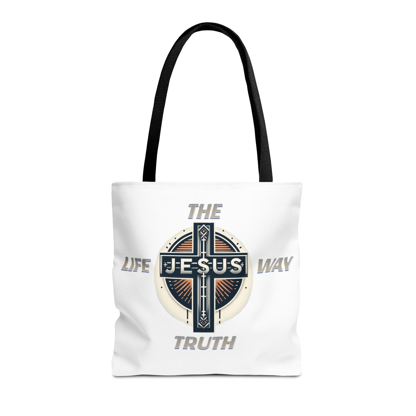Tote Bag (AOP)"JESUS IS THE WAY TRUTH LIFE"