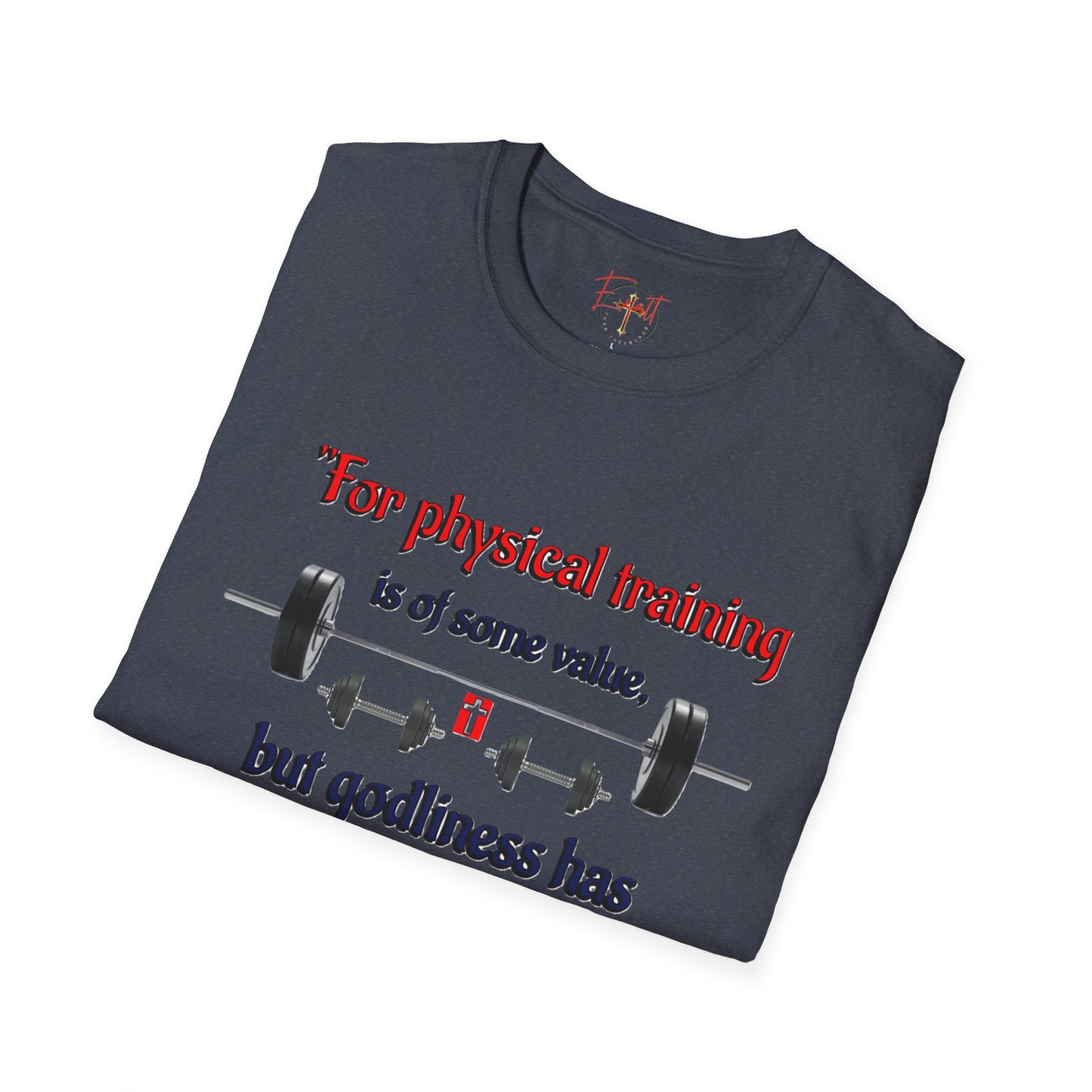 Christian Verse Softstyle T-Shirt - 1 Timothy 4:8