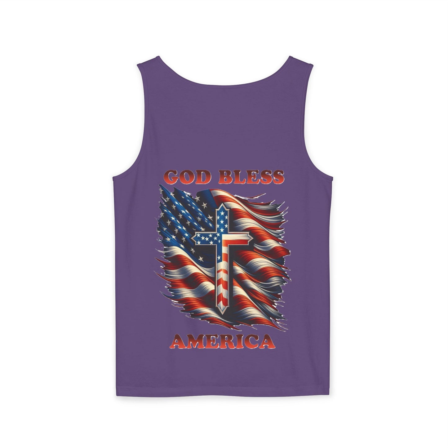 Unisex Garment-Dyed Tank Top "GOD BLESS AMERICA"