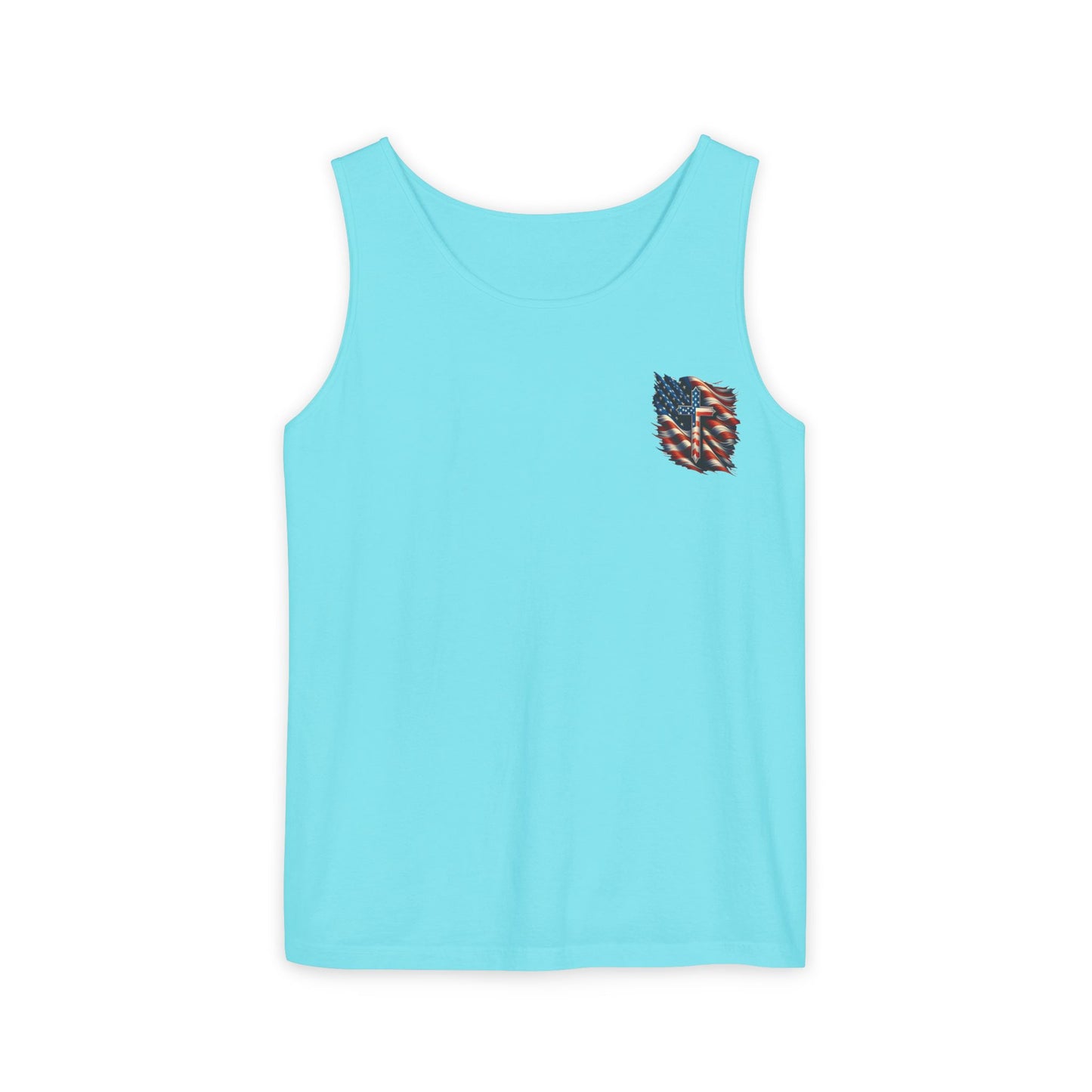 Unisex Garment-Dyed Tank Top "GOD BLESS AMERICA"