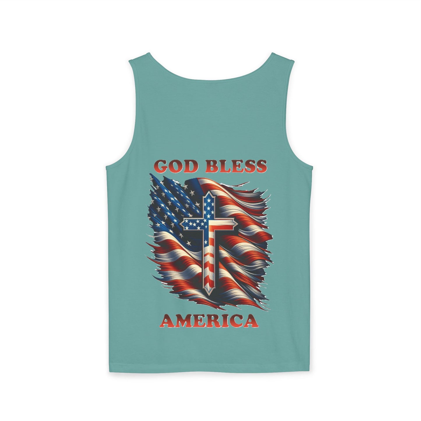 Unisex Garment-Dyed Tank Top "GOD BLESS AMERICA"
