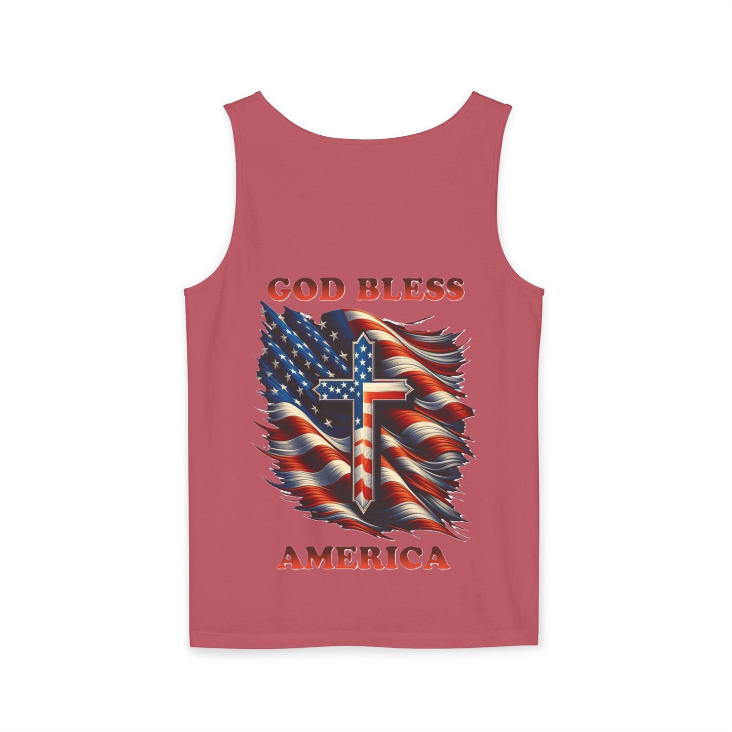 Unisex Garment-Dyed Tank Top "GOD BLESS AMERICA"