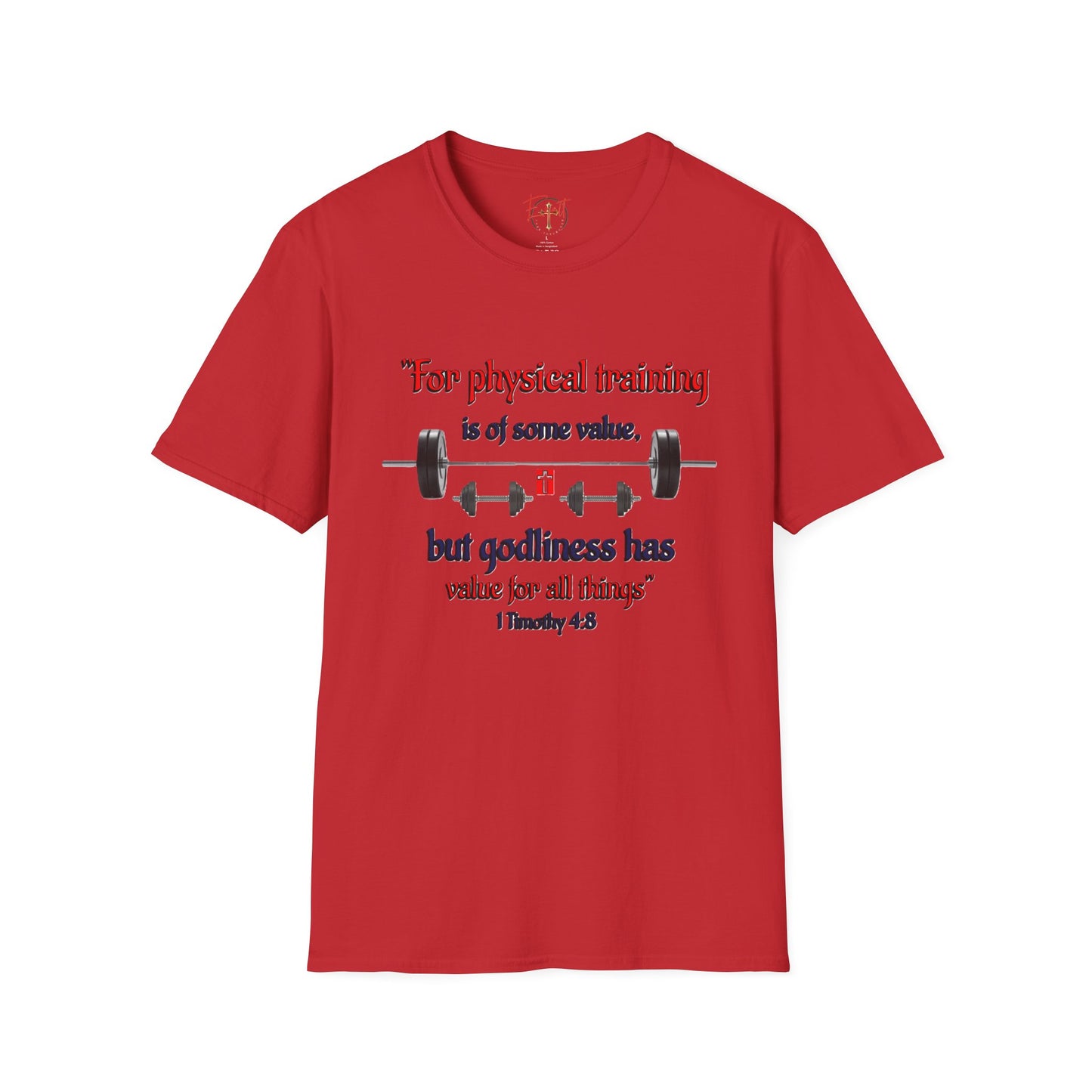 Christian Verse Softstyle T-Shirt - 1 Timothy 4:8