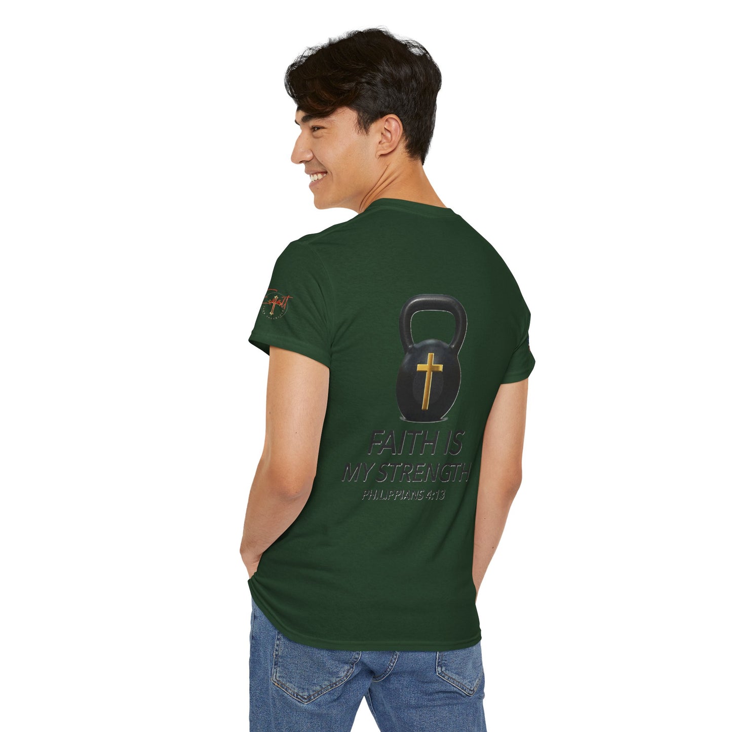 Christian Tee - Philippians 4:13 'Faith Is My Strength'