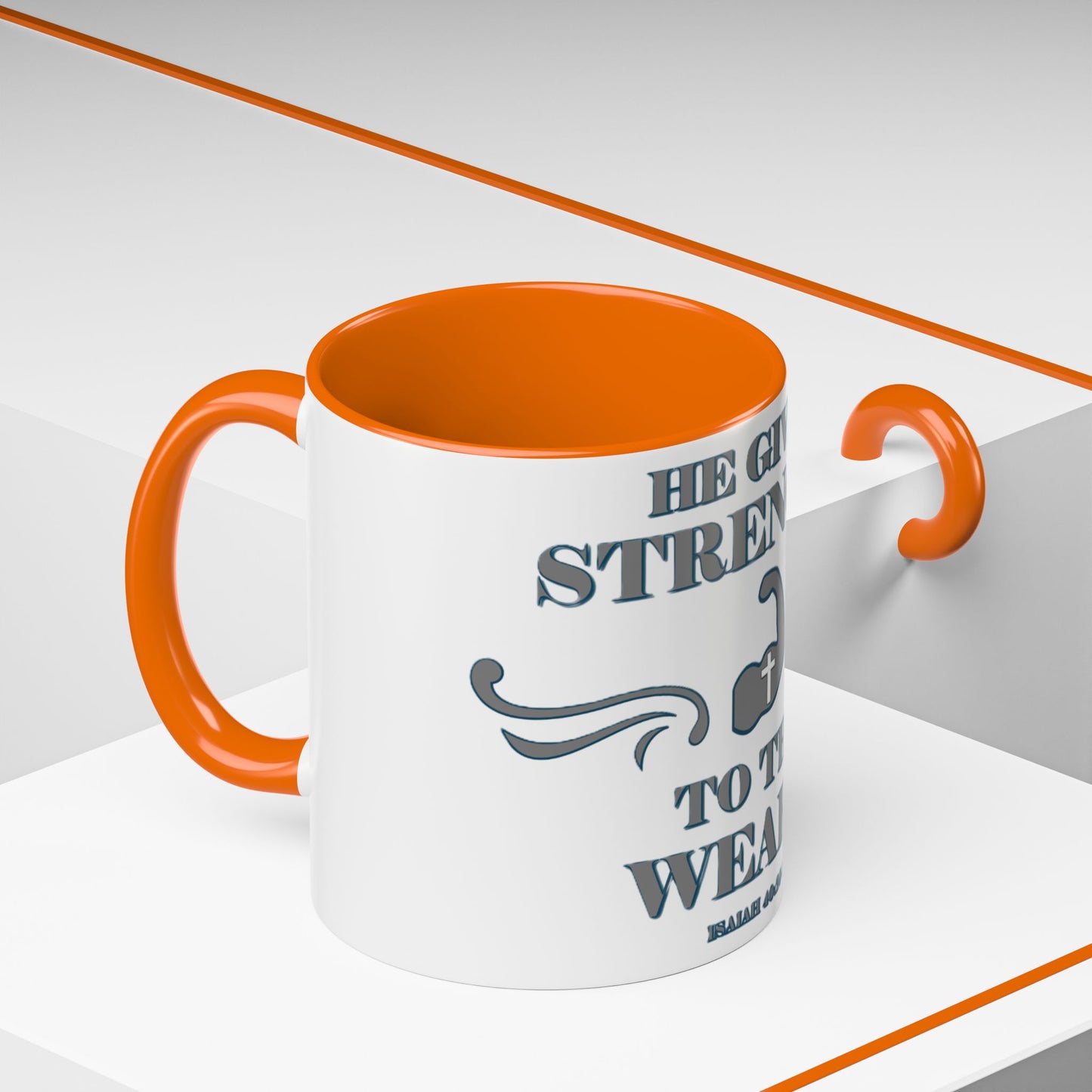 Mug - Bible Verse Isaiah 40:29-31 'He gives Strength to the Weary'