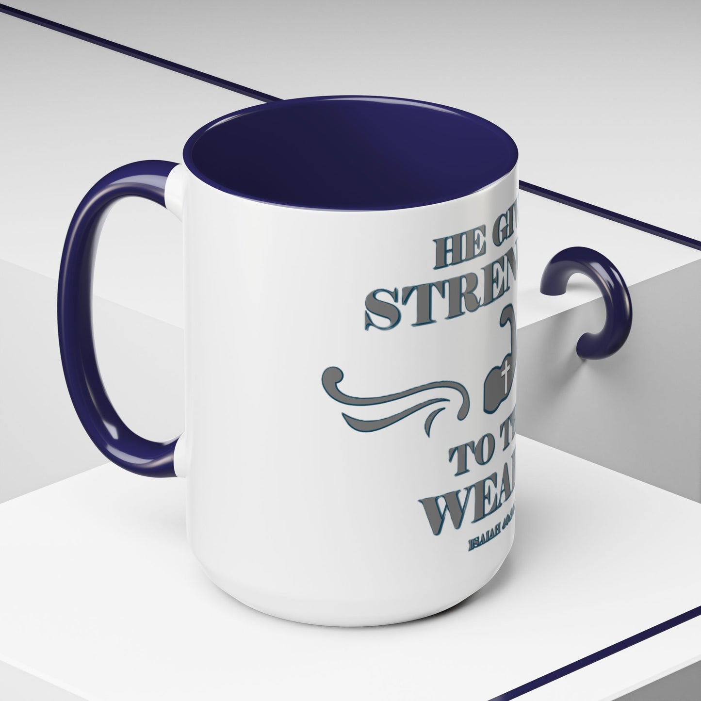 Mug - Bible Verse Isaiah 40:29-31 'He gives Strength to the Weary'