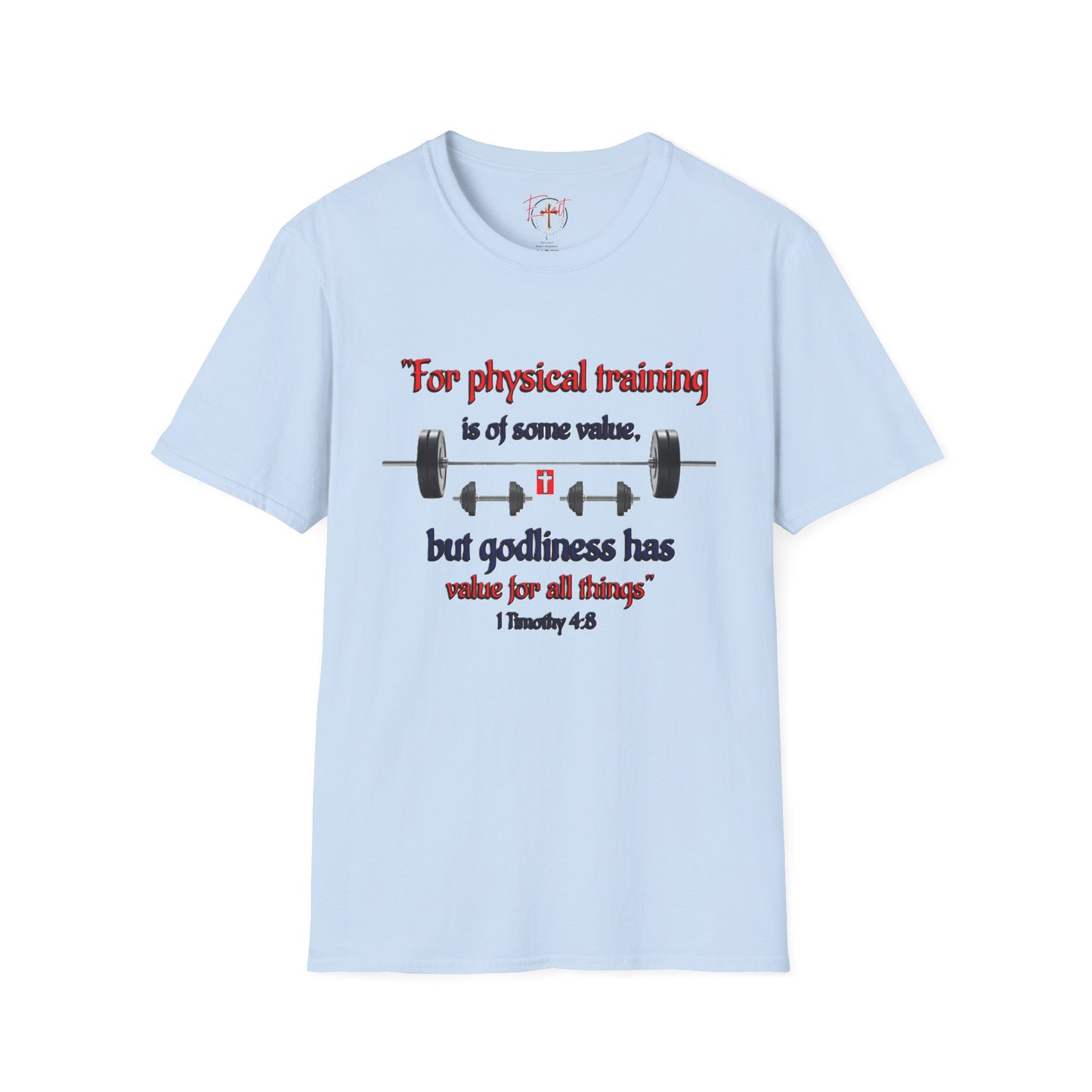 Christian Verse Softstyle T-Shirt - 1 Timothy 4:8
