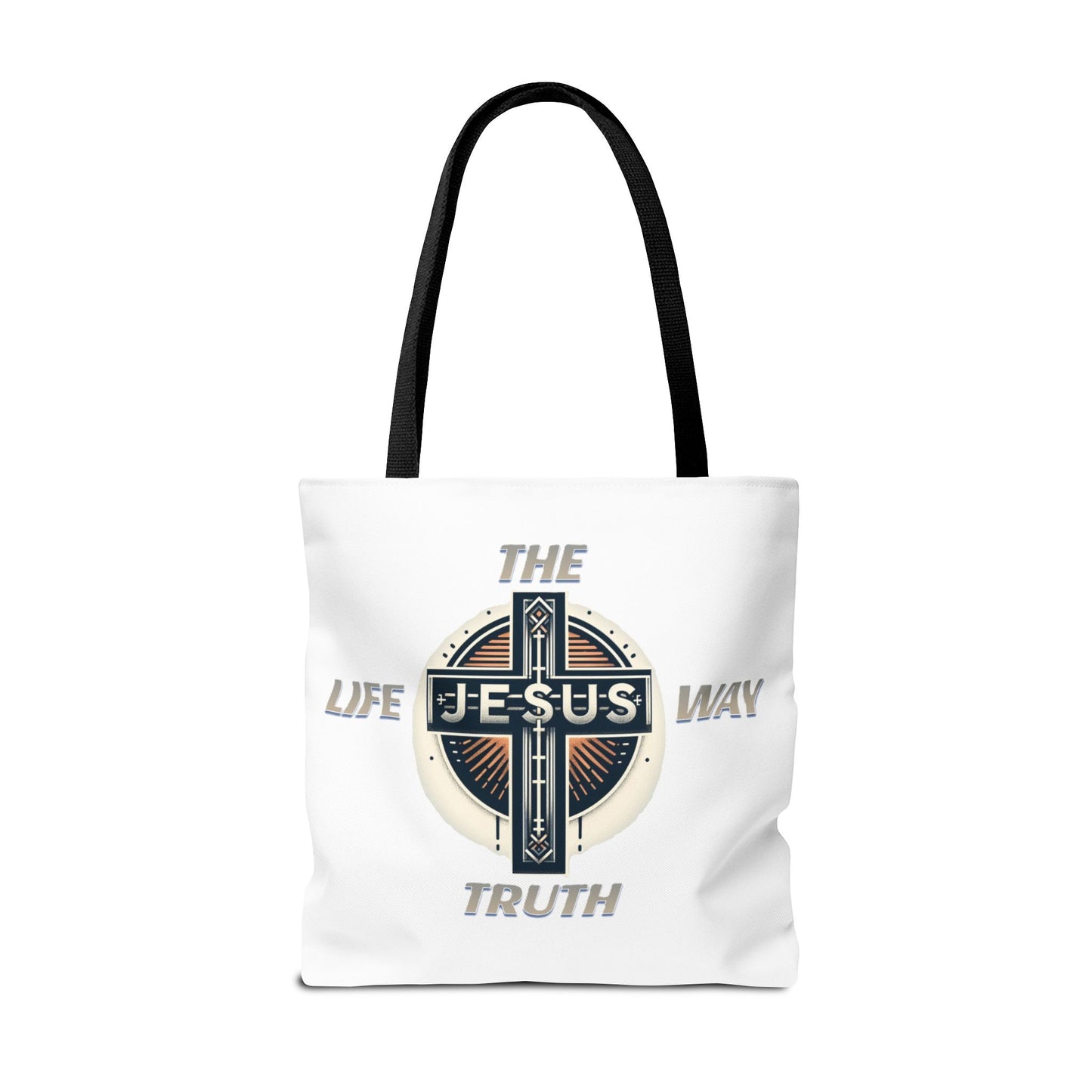 Tote Bag (AOP)"JESUS IS THE WAY TRUTH LIFE"