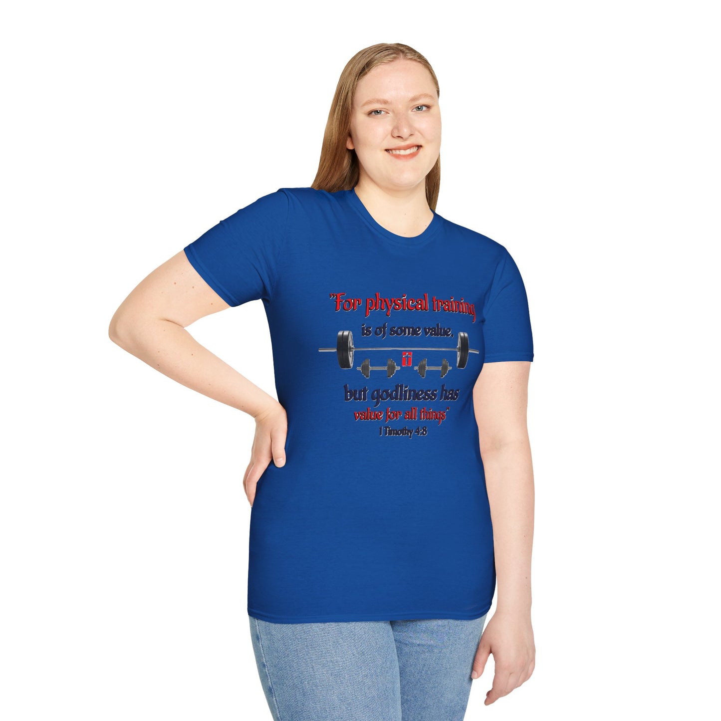 Christian Verse Softstyle T-Shirt - 1 Timothy 4:8