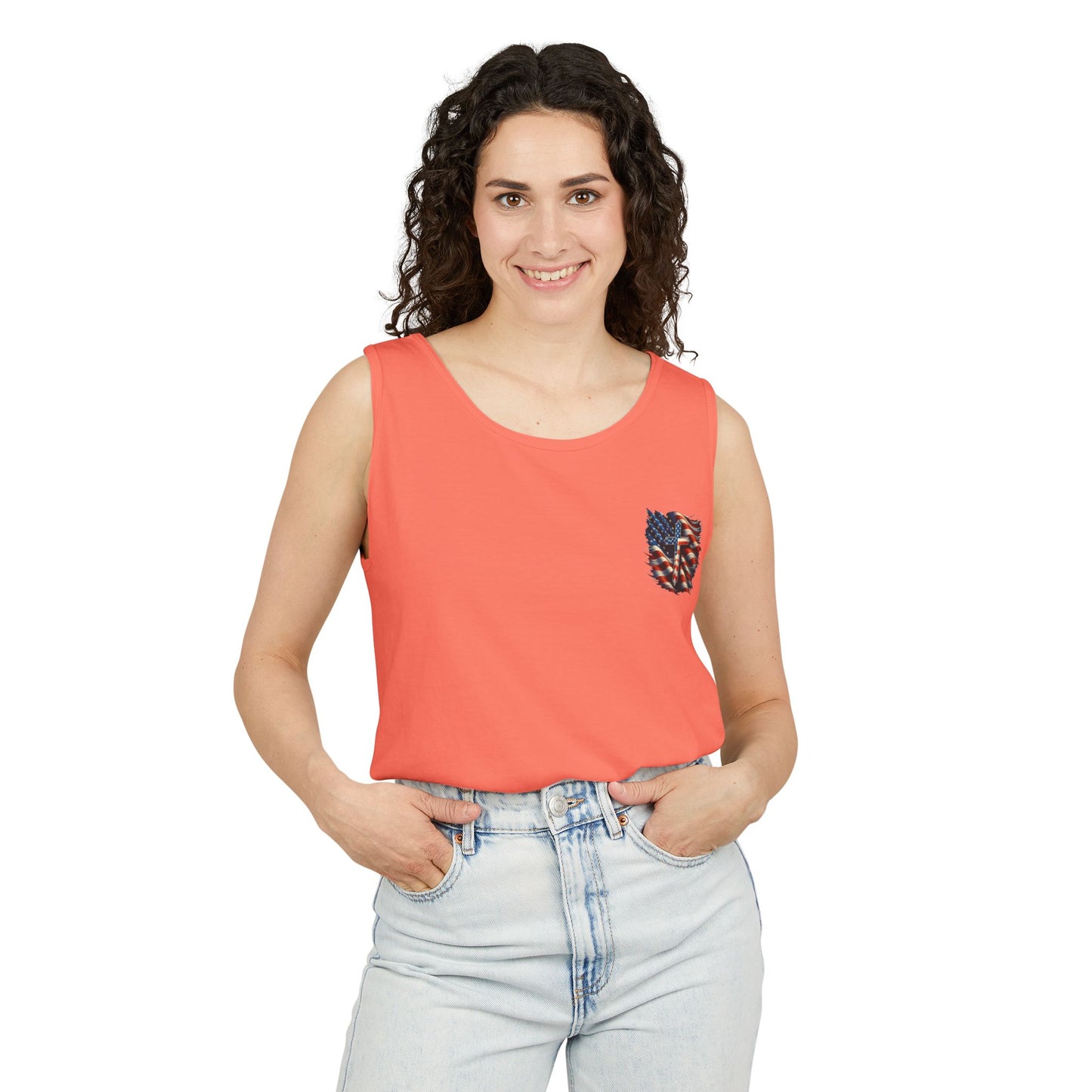 Unisex Garment-Dyed Tank Top "GOD BLESS AMERICA"