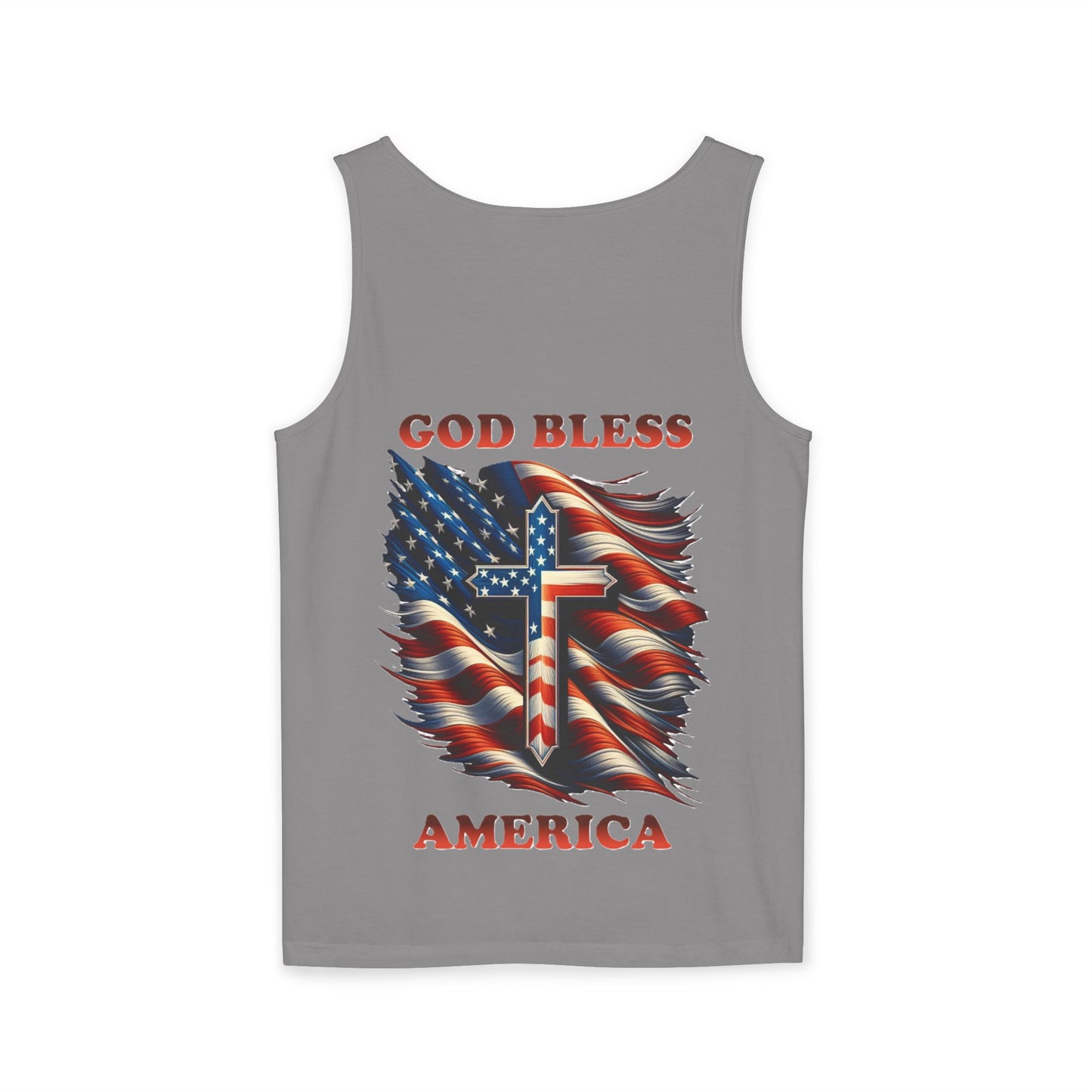 Unisex Garment-Dyed Tank Top "GOD BLESS AMERICA"