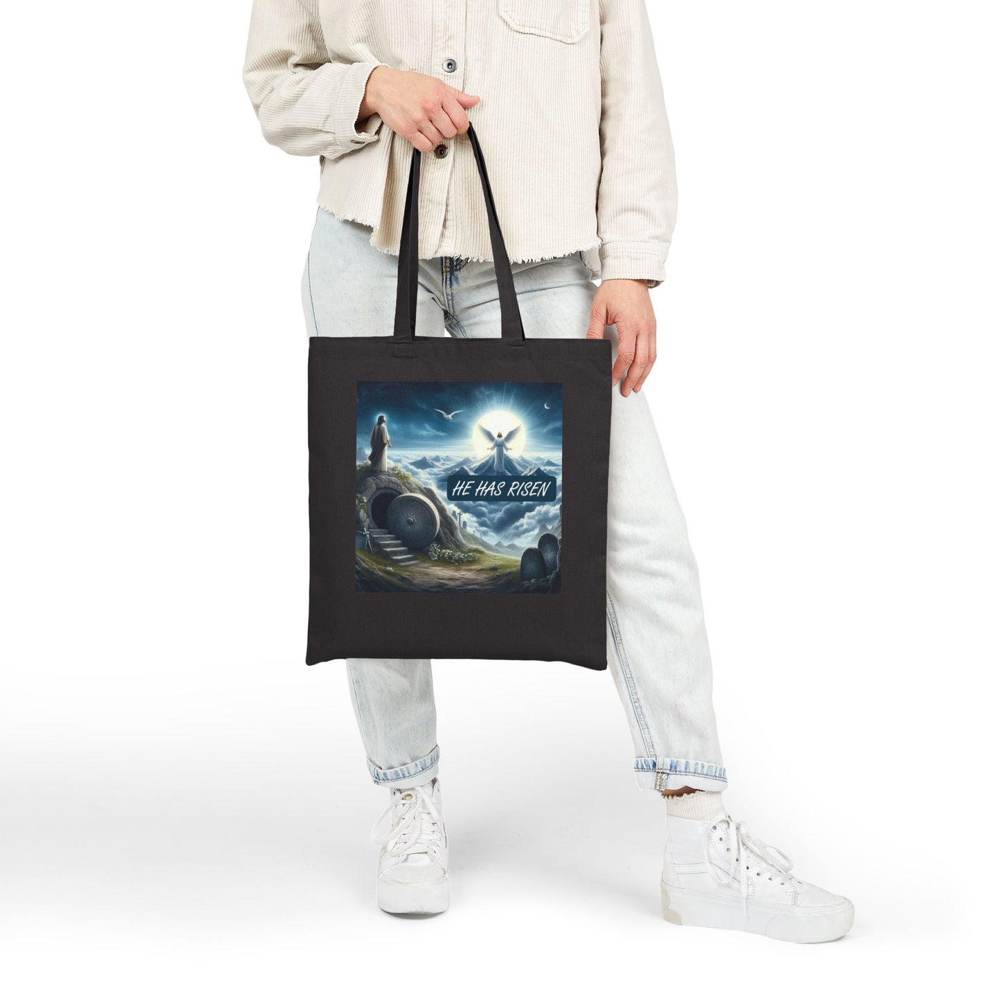 Cotton Canvas Tote Bag "HE HAS RISEN"