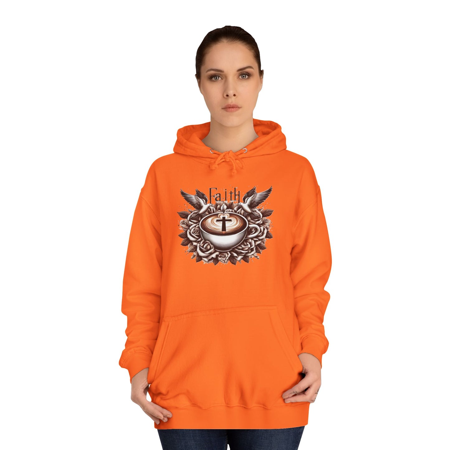 Unisex College Hoodie "Faith and Coffee"