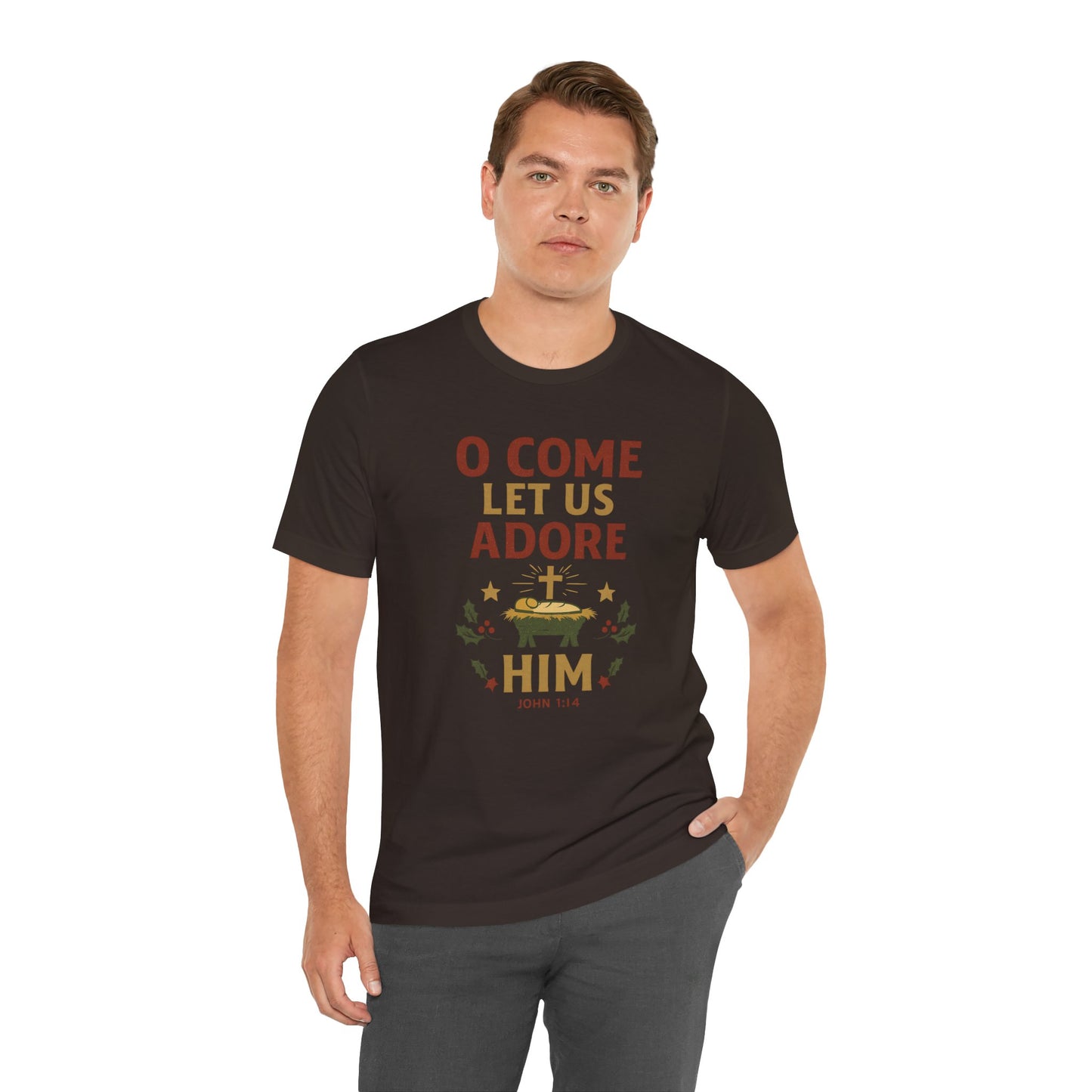 O Come Let Us Adore Him Christmas T-Shirt