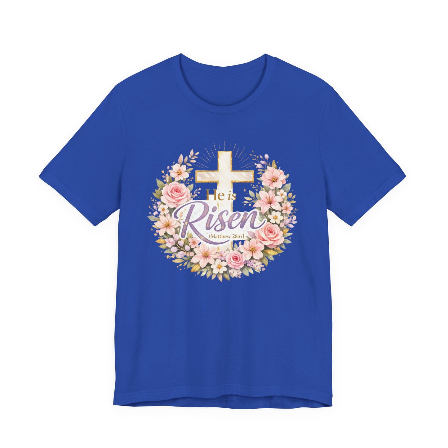 He Is Risen Floral Cross T-Shirt