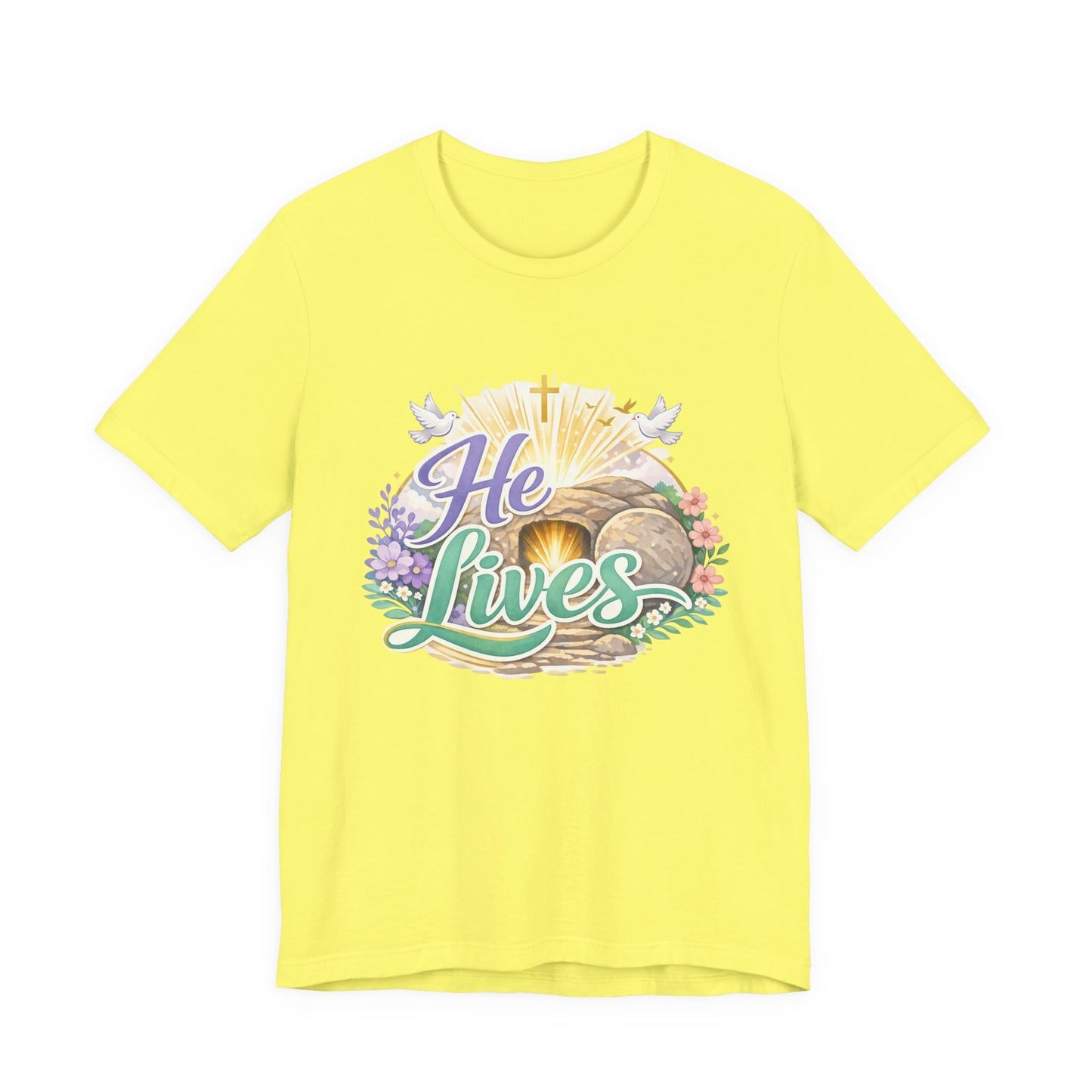 He Lives Jesus Tomb Tee — Christian Easter T‑Shirt