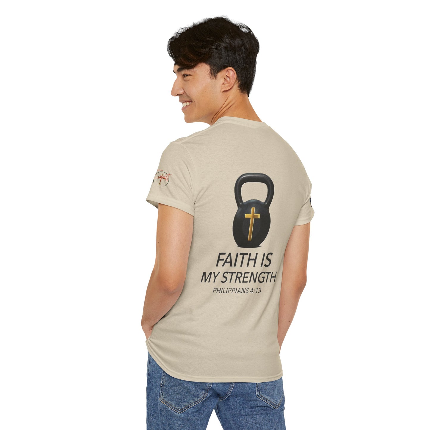 Christian Tee - Philippians 4:13 'Faith Is My Strength' (Copy)