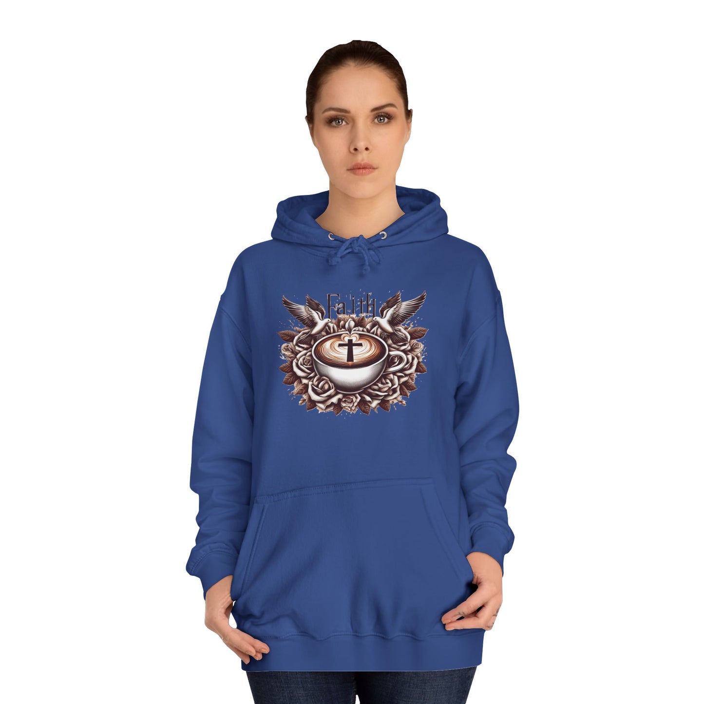Unisex College Hoodie "Faith and Coffee"