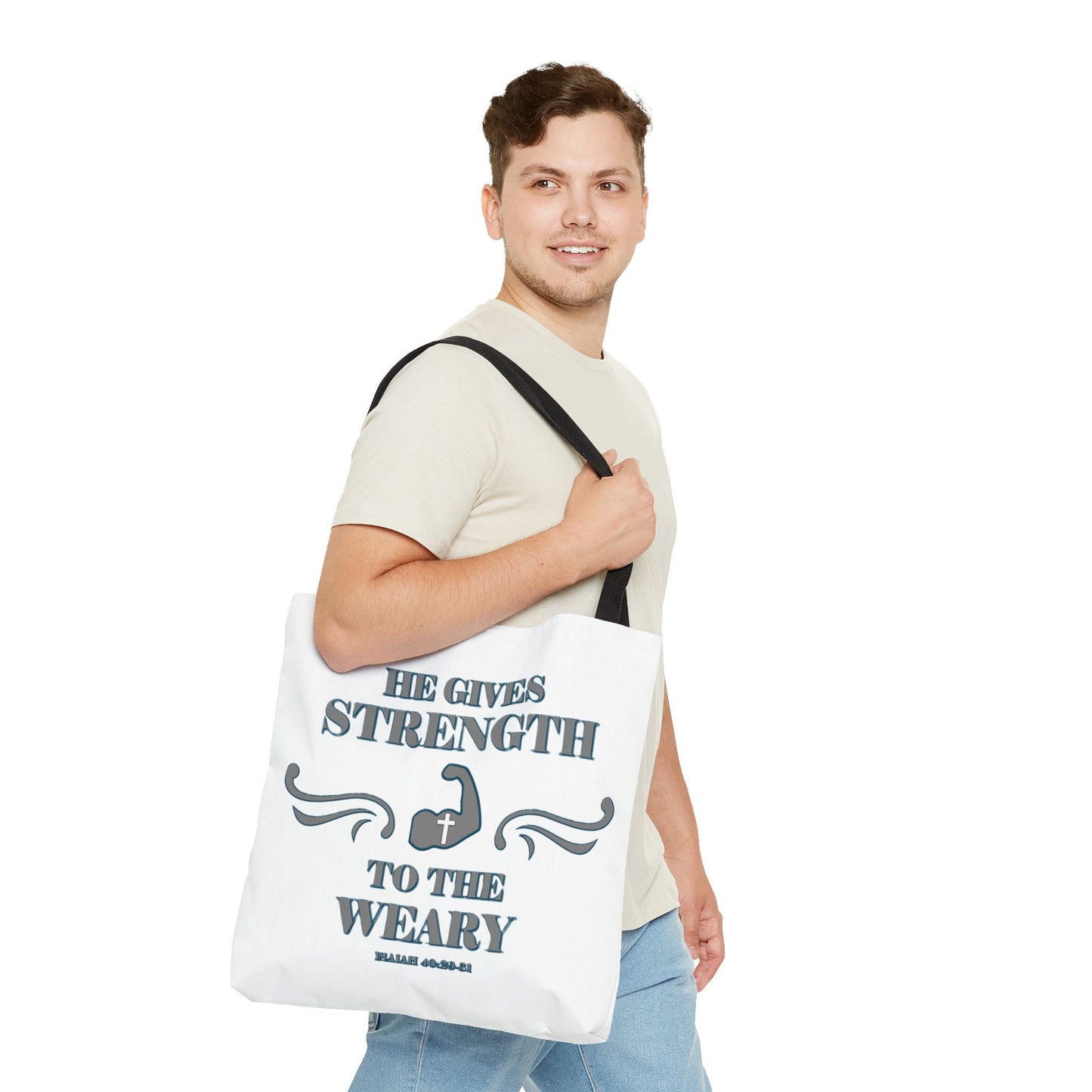Tote Bag with Bible Verse Isaiah 40:29-31
