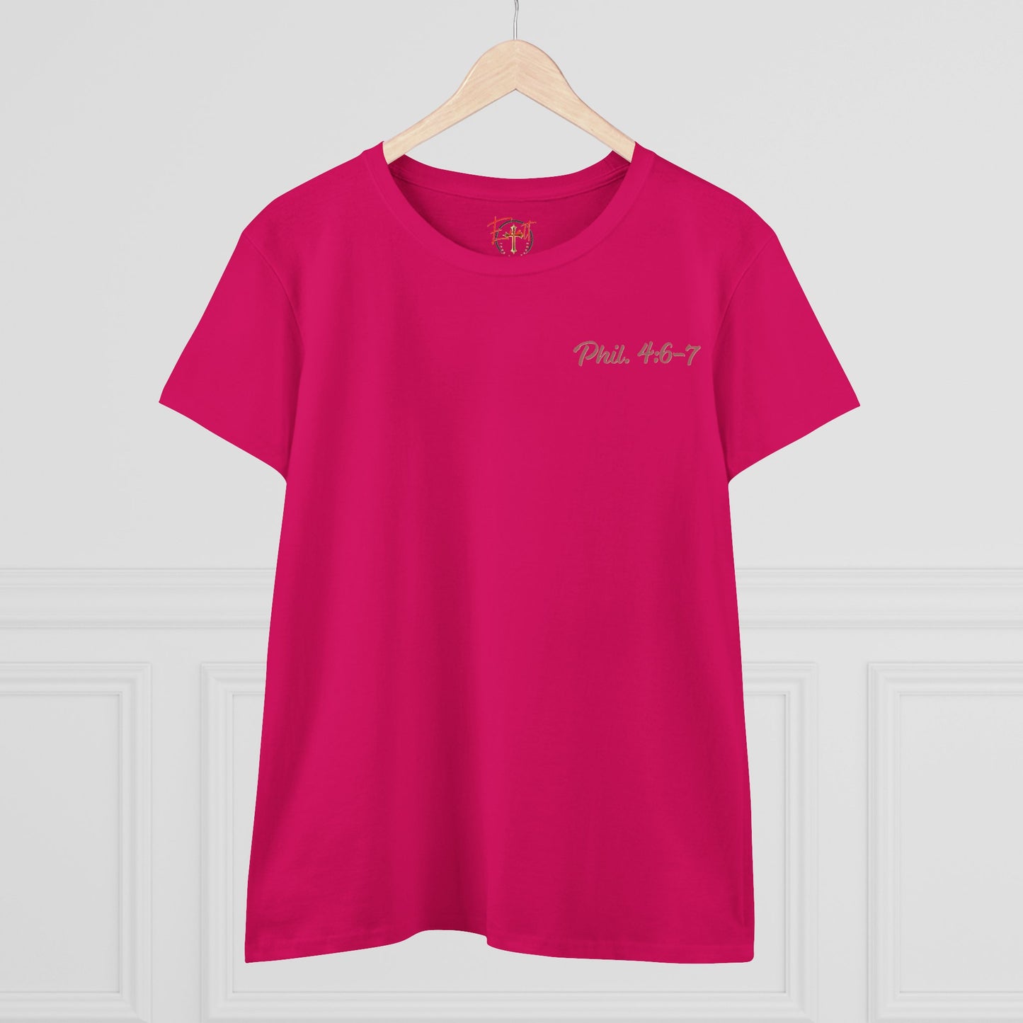 Women's Tee with Heart and Praying Hands Design