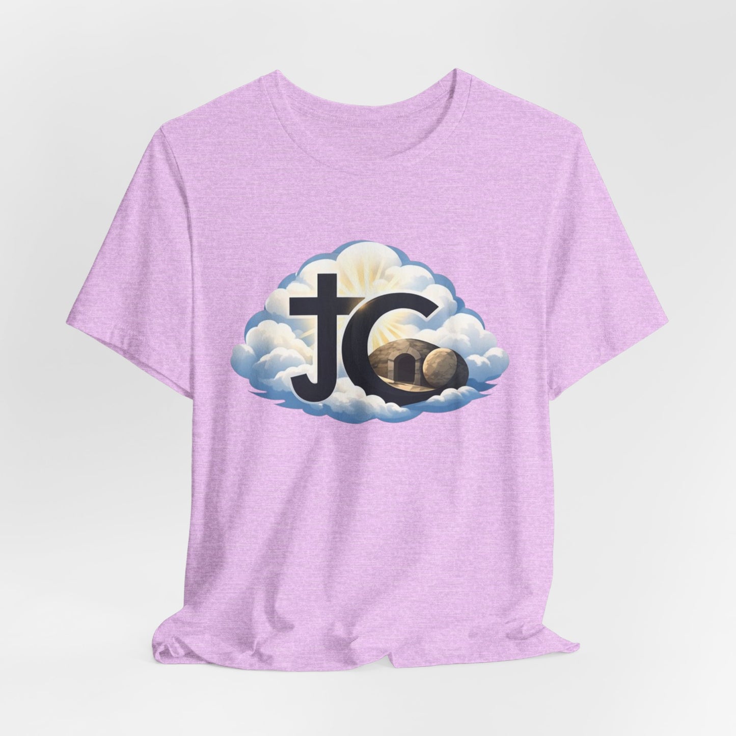 Jesus Christ (JC) Cross Tee — Crucified, Risen & Coming Again