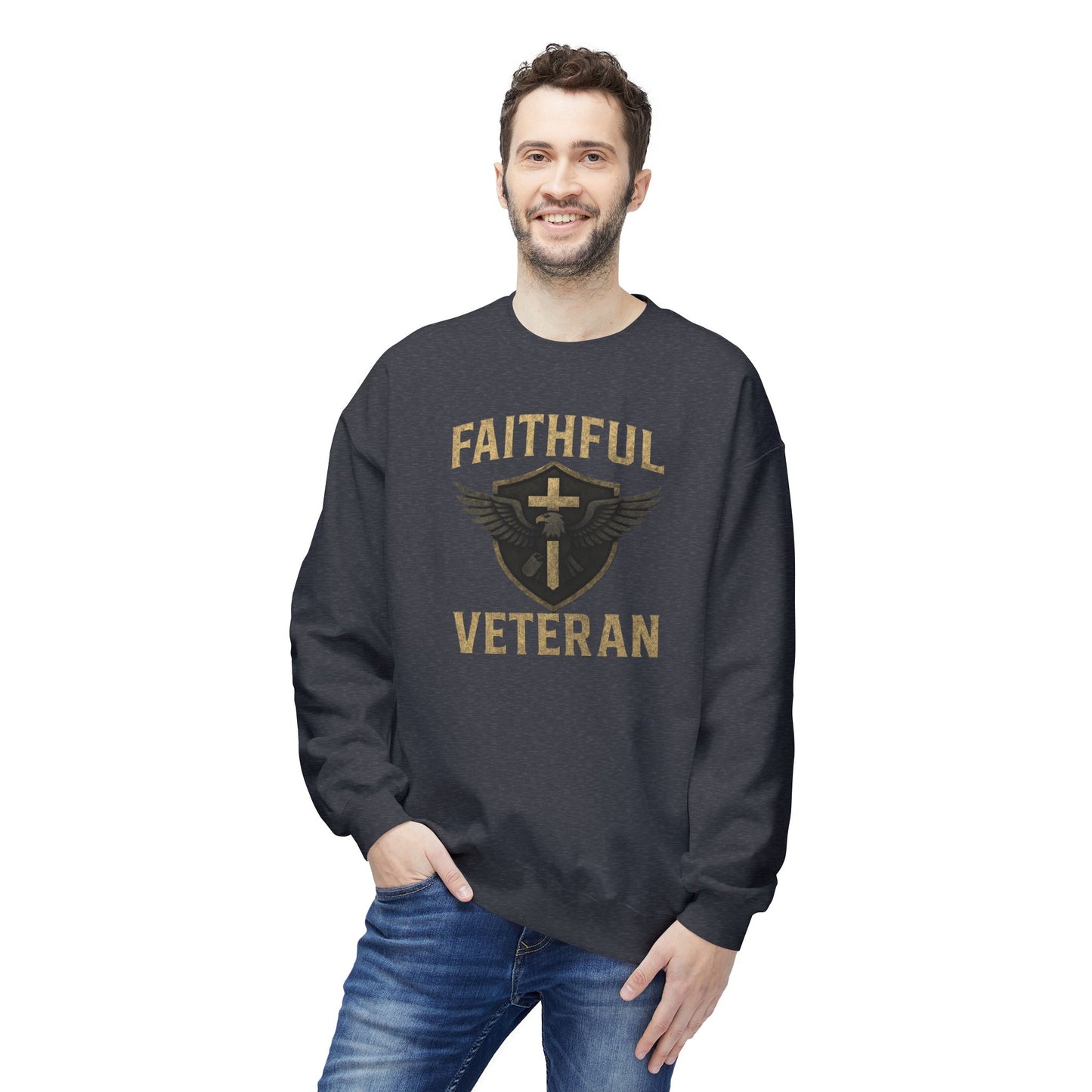 Crewneck Sweatshirt Faithful Veteran Design
