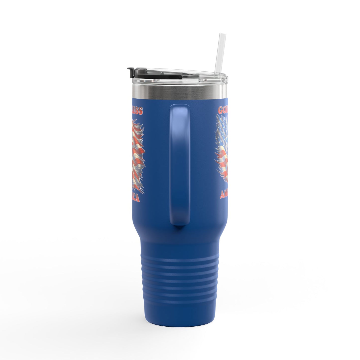 Insulated Travel Mug, 40oz "GOD BLESS AMERICA"