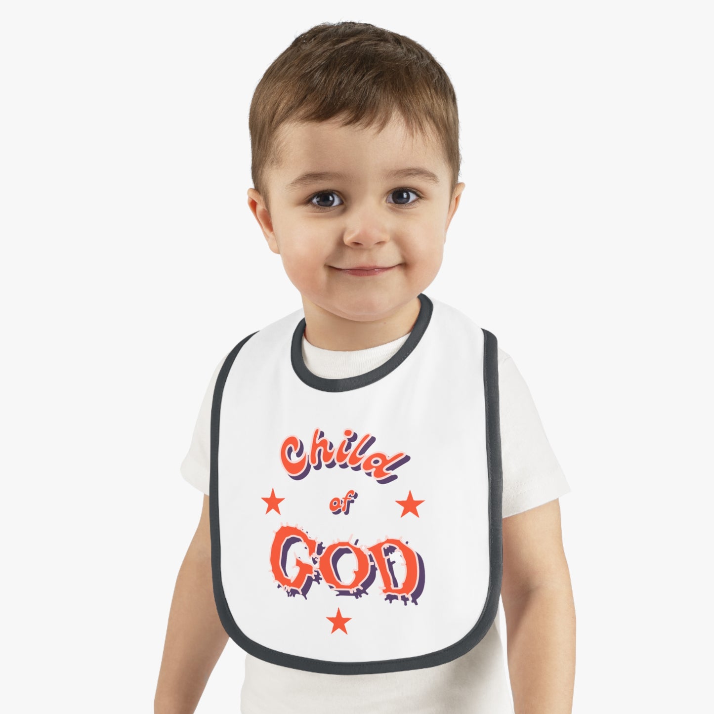 Baby Contrast Trim Jersey Bib "Child of GOD"