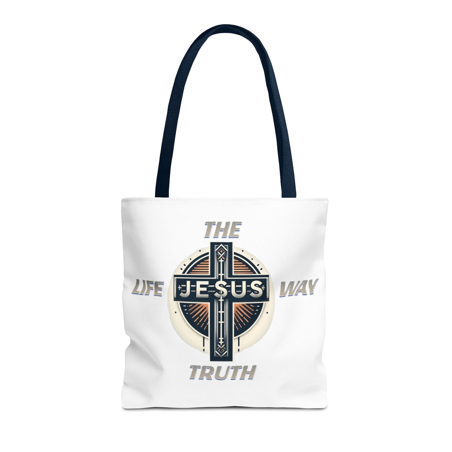 Tote Bag (AOP)"JESUS IS THE WAY TRUTH LIFE"