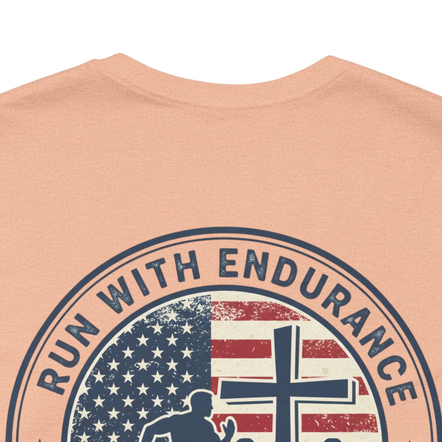 Hebrews 12:1-2 'Run With Endurance' T-Shirt — Inspirational Christian Tee