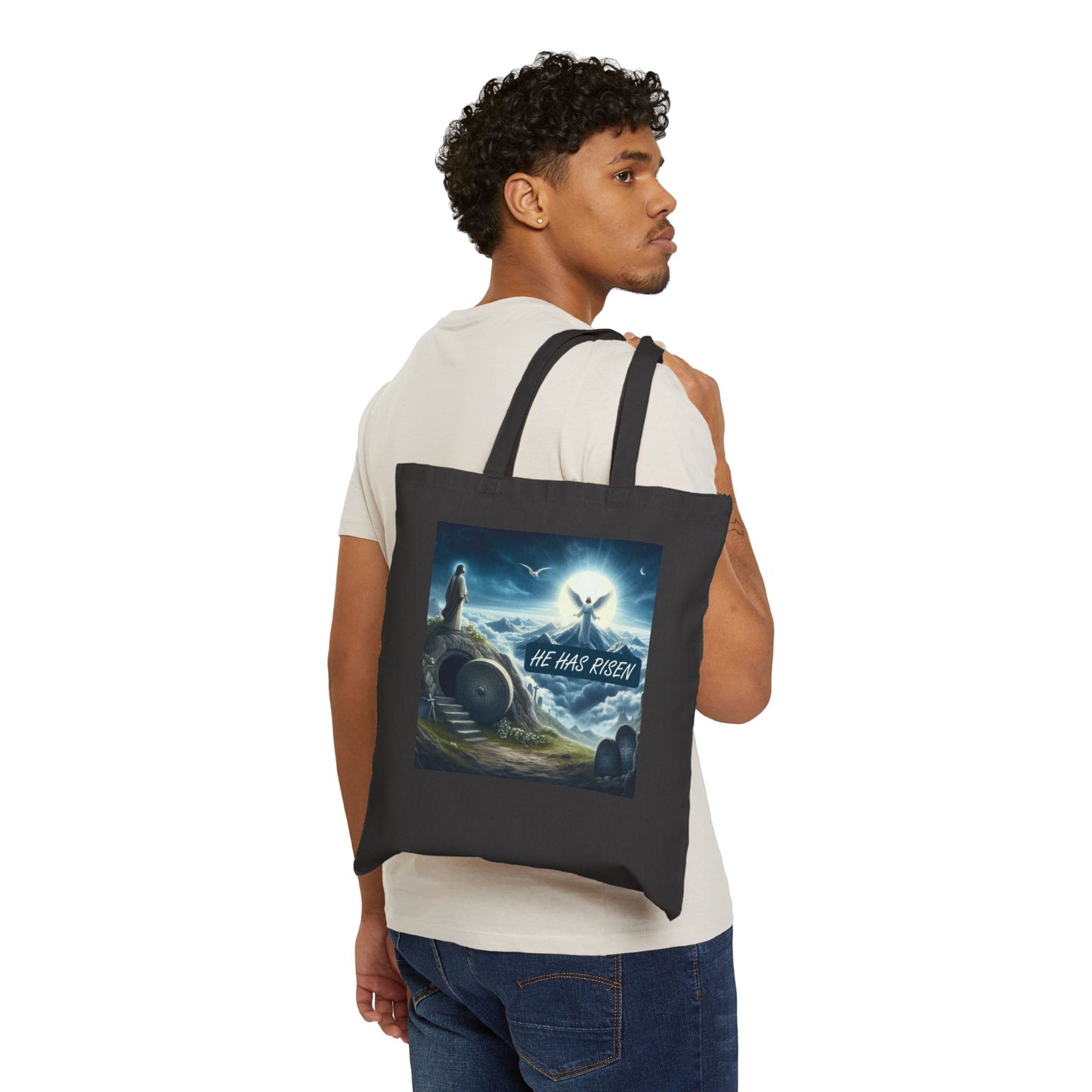 Cotton Canvas Tote Bag "HE HAS RISEN"
