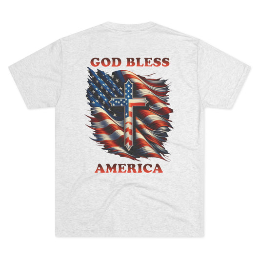 Copy of Unisex Tri-Blend Crew Tee "GOD BLESS AMERICA"