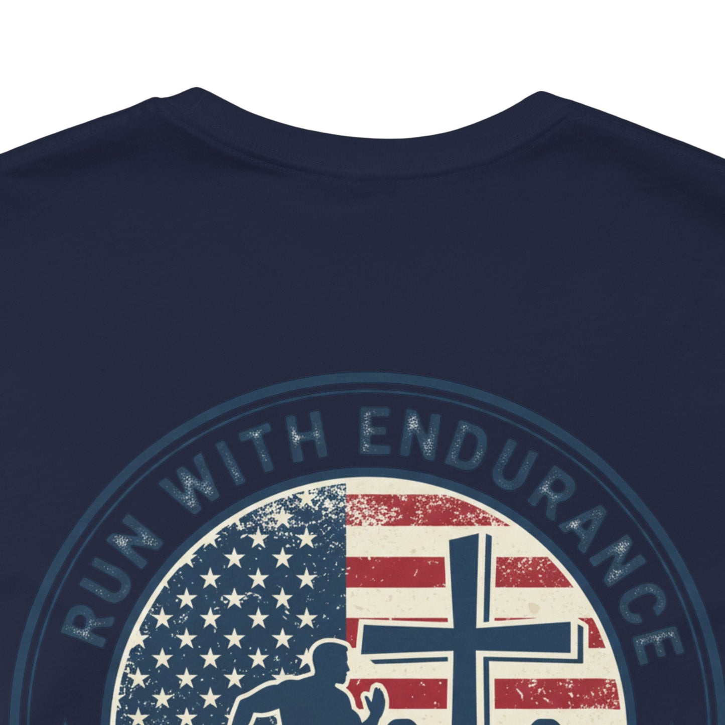 Hebrews 12:1-2 'Run With Endurance' T-Shirt — Inspirational Christian Tee