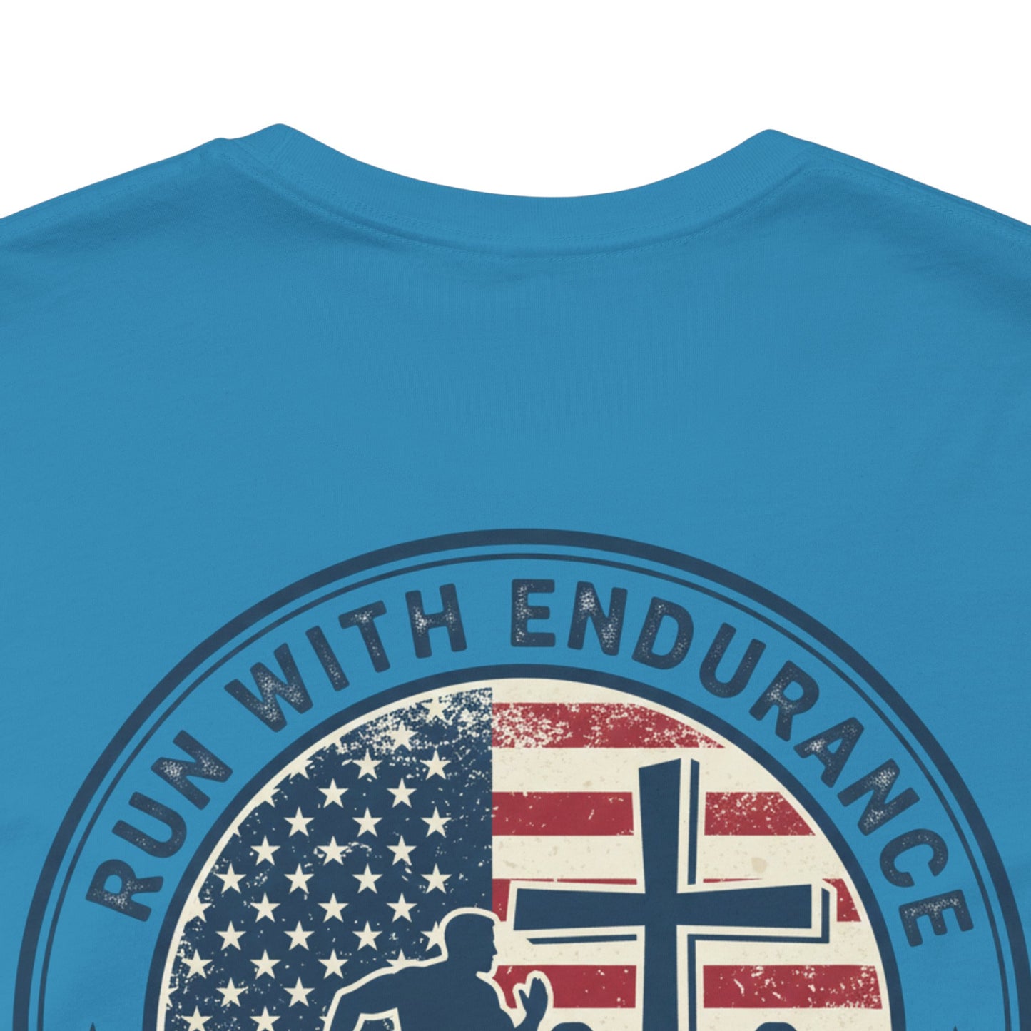Hebrews 12:1-2 'Run With Endurance' T-Shirt — Inspirational Christian Tee