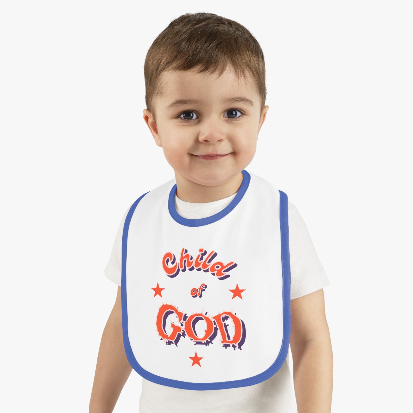 Baby Contrast Trim Jersey Bib "Child of GOD"