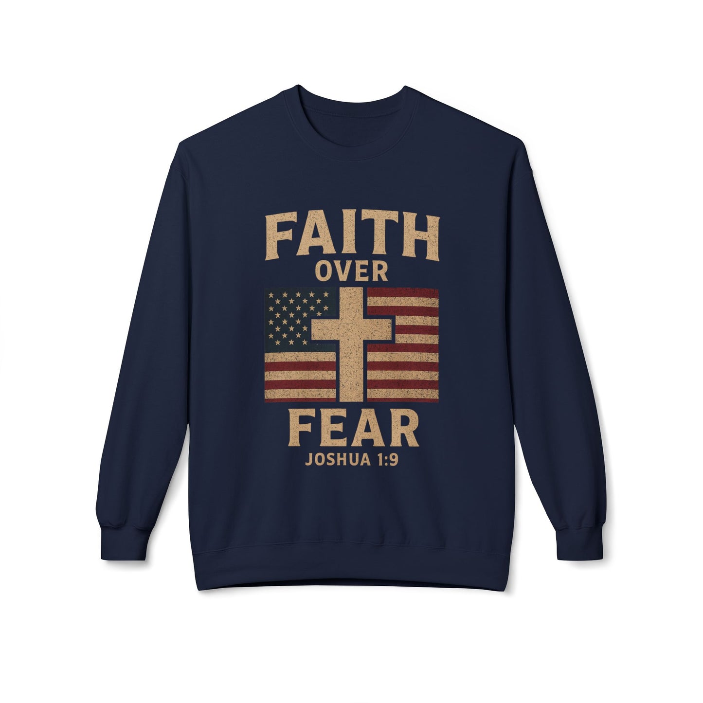 Faith Over Fear Christian Cross Sweatshirt