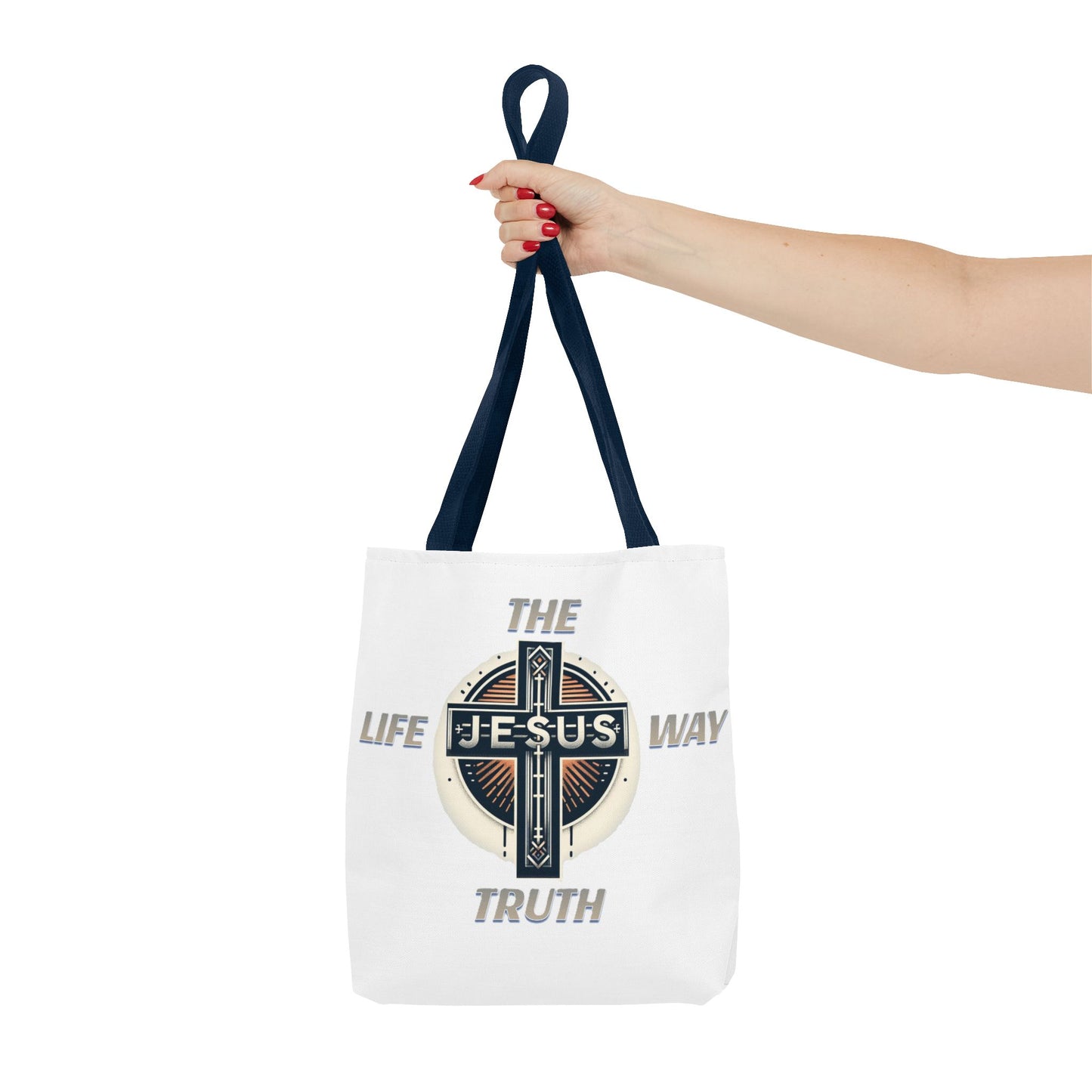 Tote Bag (AOP)"JESUS IS THE WAY TRUTH LIFE"