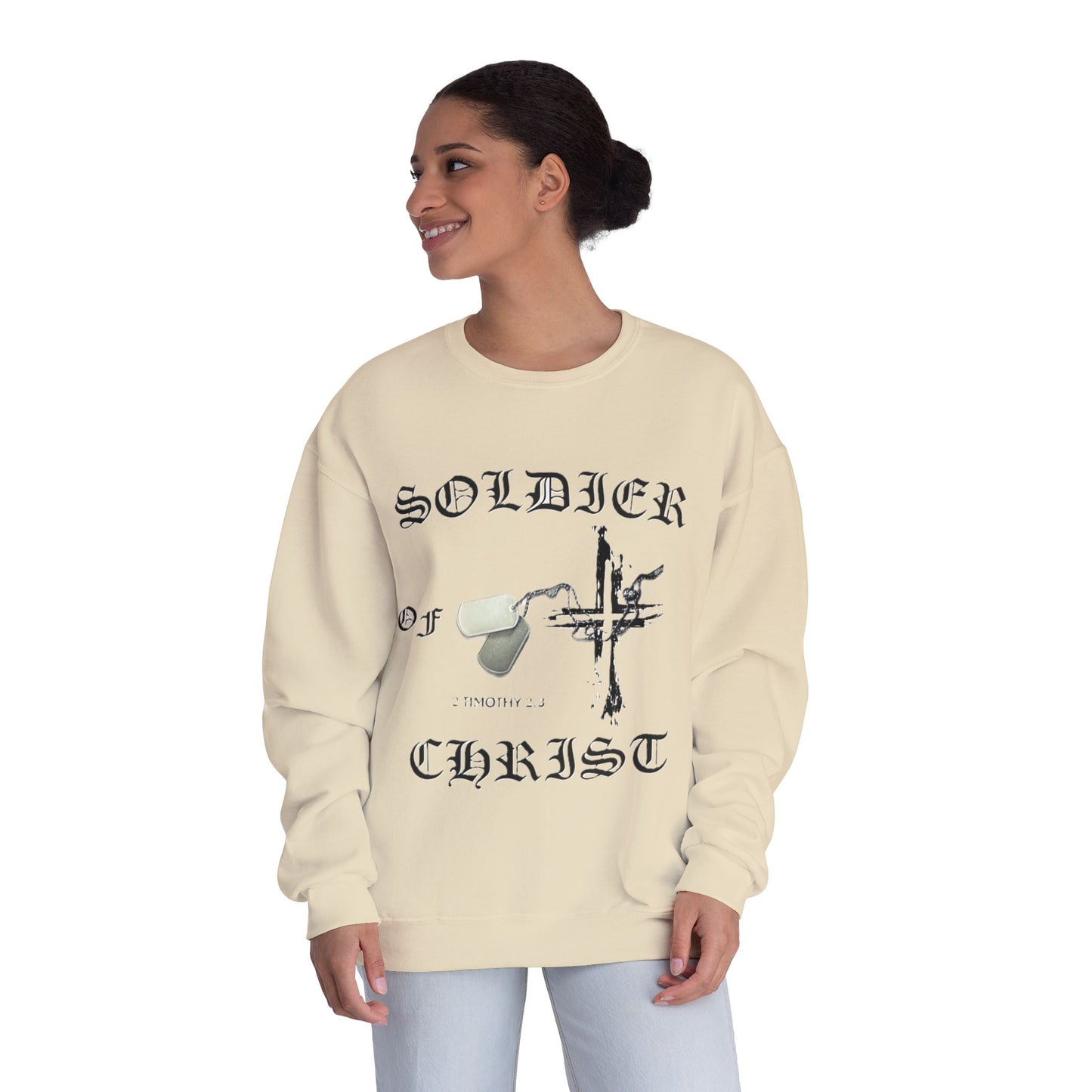 Christian Military Sweatshirt: Soldier of Christ Unisex NuBlend® Crewneck