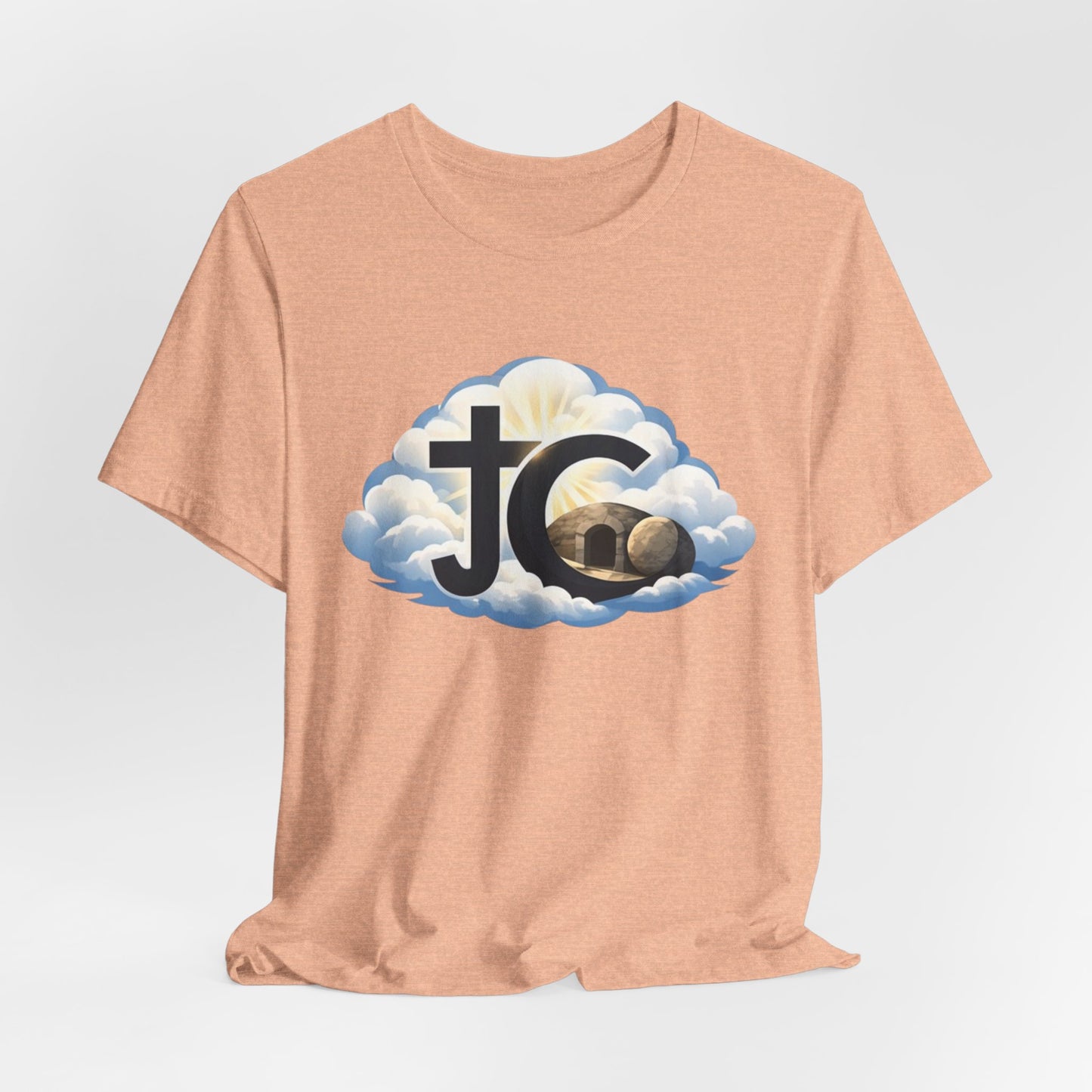 Jesus Christ (JC) Cross Tee — Crucified, Risen & Coming Again