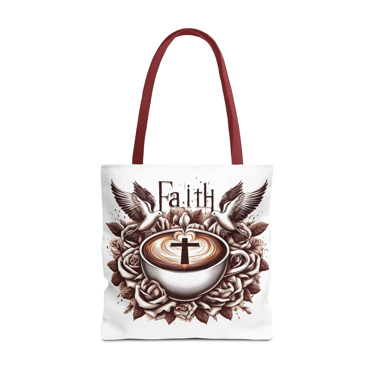 Tote Bag (AOP) "Faith and Coffee"