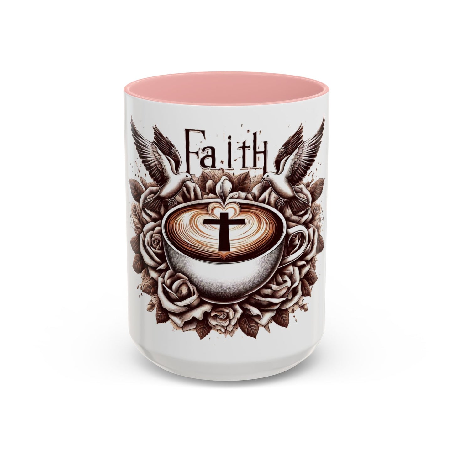 Accent Coffee Mug (11, 15oz) "Faith & Coffee"