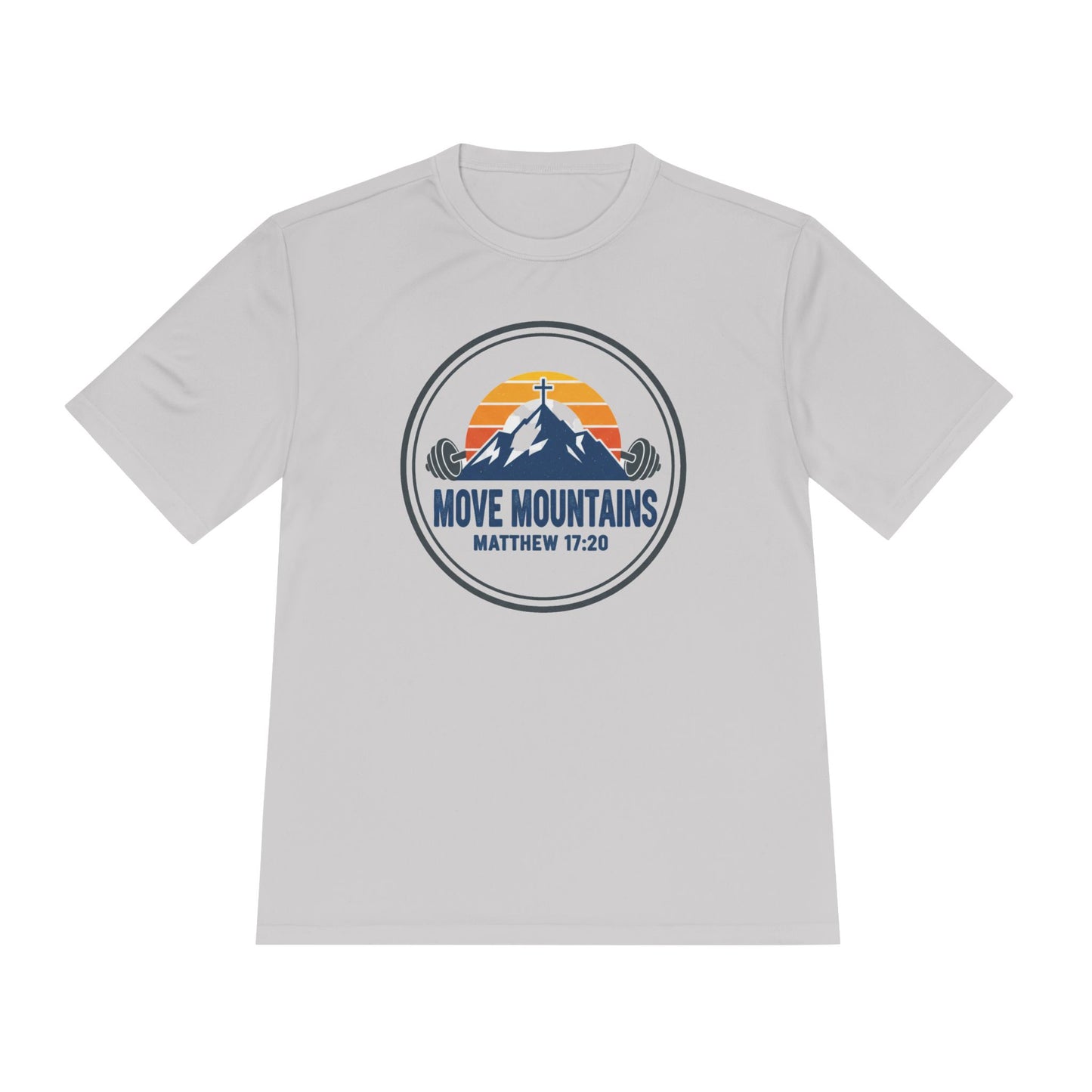 Matthew 17:20 'Move Mountains' Workout Tee — Moisture-Wicking Athletic Shirt