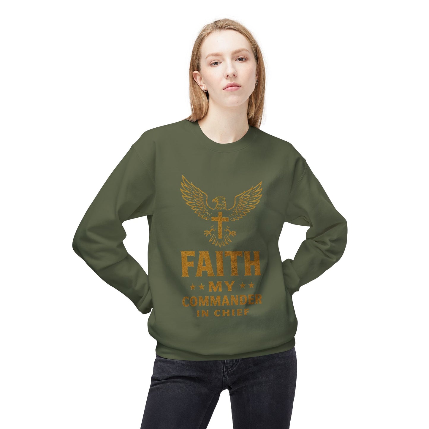 Sweatshirt - Military Christians: 'Faith is my Commander in Chief'