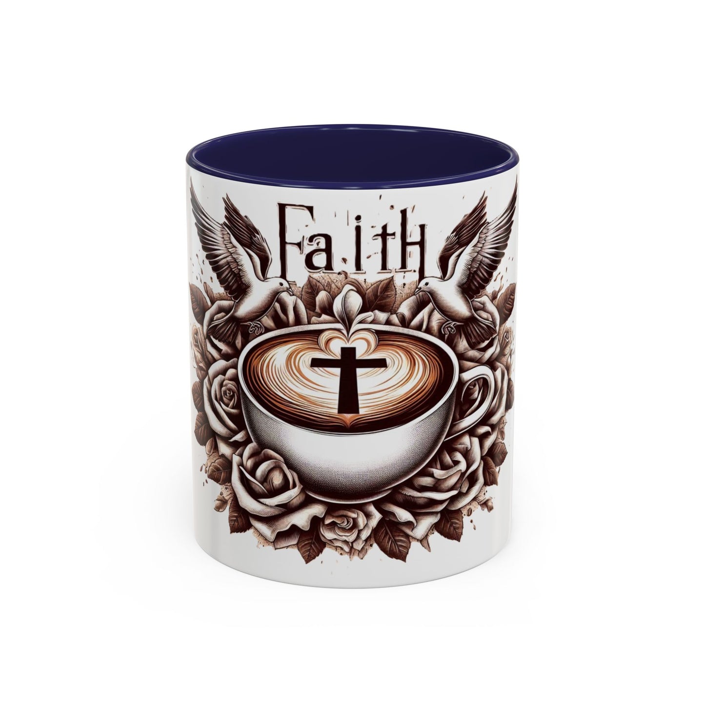 Accent Coffee Mug (11, 15oz) "Faith & Coffee"