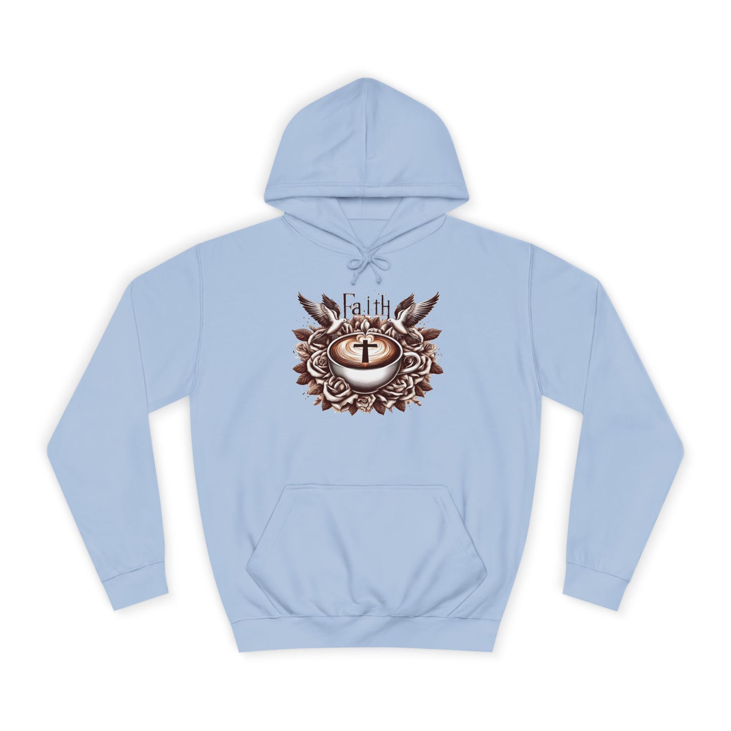 Unisex College Hoodie "Faith and Coffee"